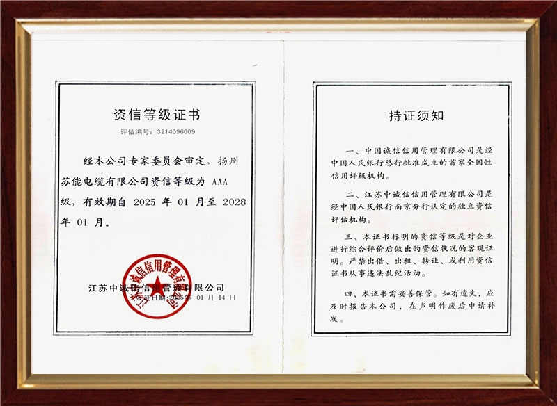 资信等级证书