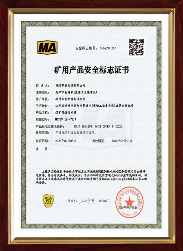 多模 MGTSV 2 72A 安标证